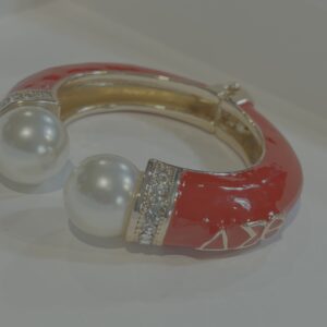 Delta Sigma Theta Crimson and Pearl Bracelet