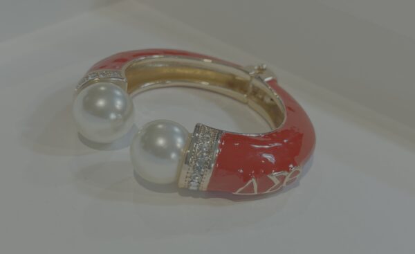 Delta Sigma Theta Crimson and Pearl Bracelet